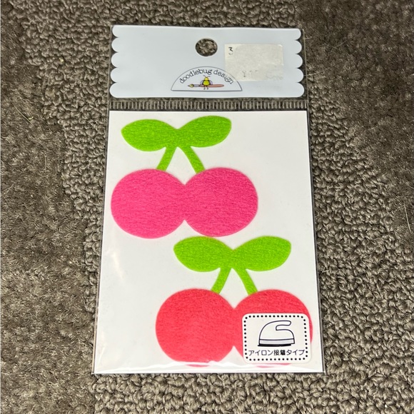 Felt Cherry Iron-on Patches Doodlebug Design Japan Exclusive Kawaii Crafts DIY - Picture 1 of 7
